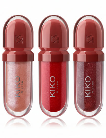 KIKO FLIRT ALERT MINI KISSES MAXI SHINE KIT 3D HYDRA LIP GLOSS