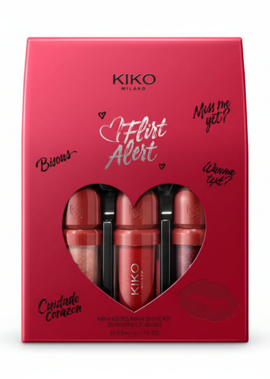 KIKO FLIRT ALERT MINI KISSES MAXI SHINE KIT 3D HYDRA LIP GLOSS